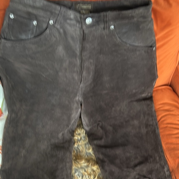 Brown suede jeans